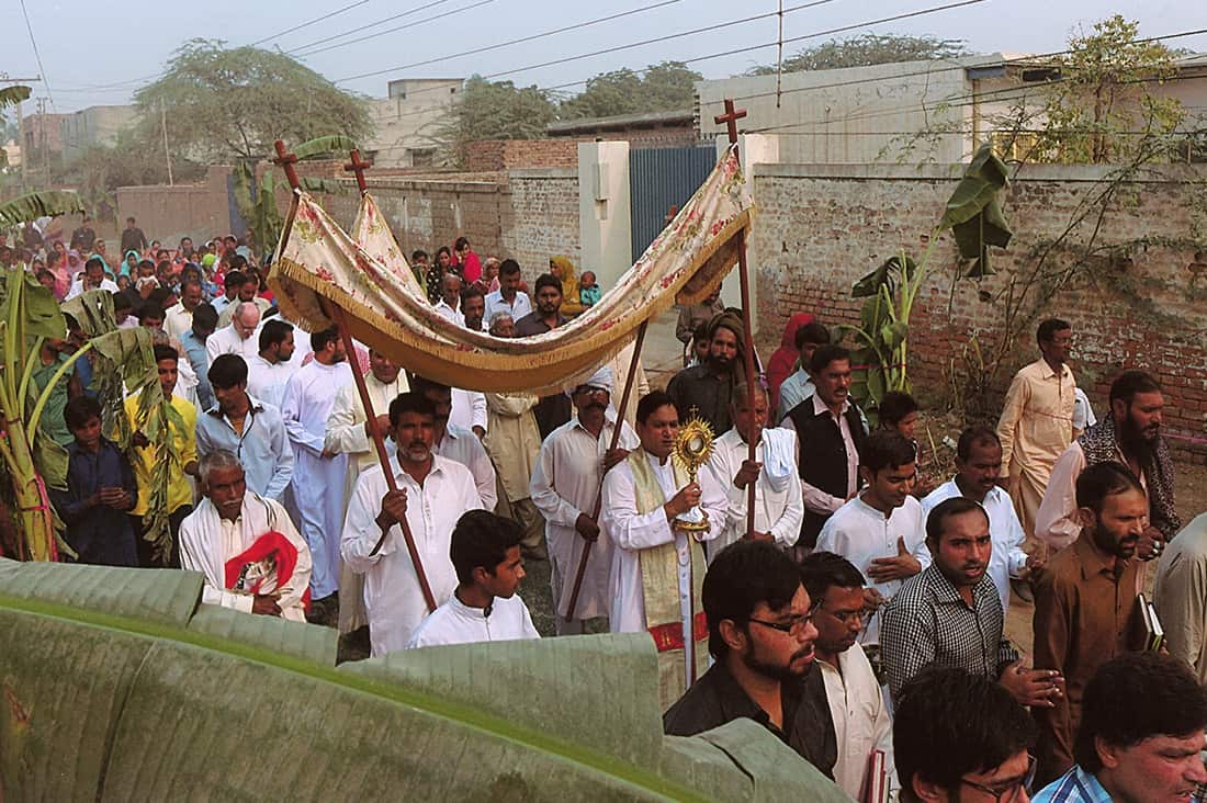 A Christian processino in Faisalabad, Pakistan