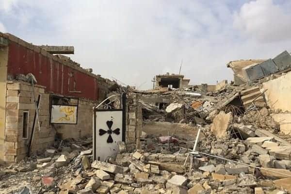 La Iglesia de San Kiryakos, en Batnaya, tras la ocupación de ISIS