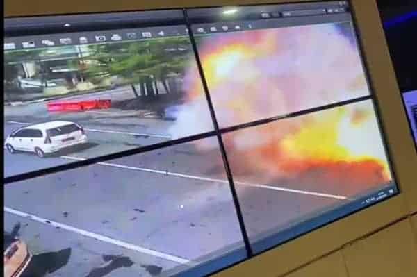 Una imagen de la explosión mostrada en las redes sociales