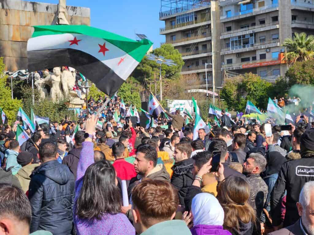 Street celebrations in Aleppo, Syria